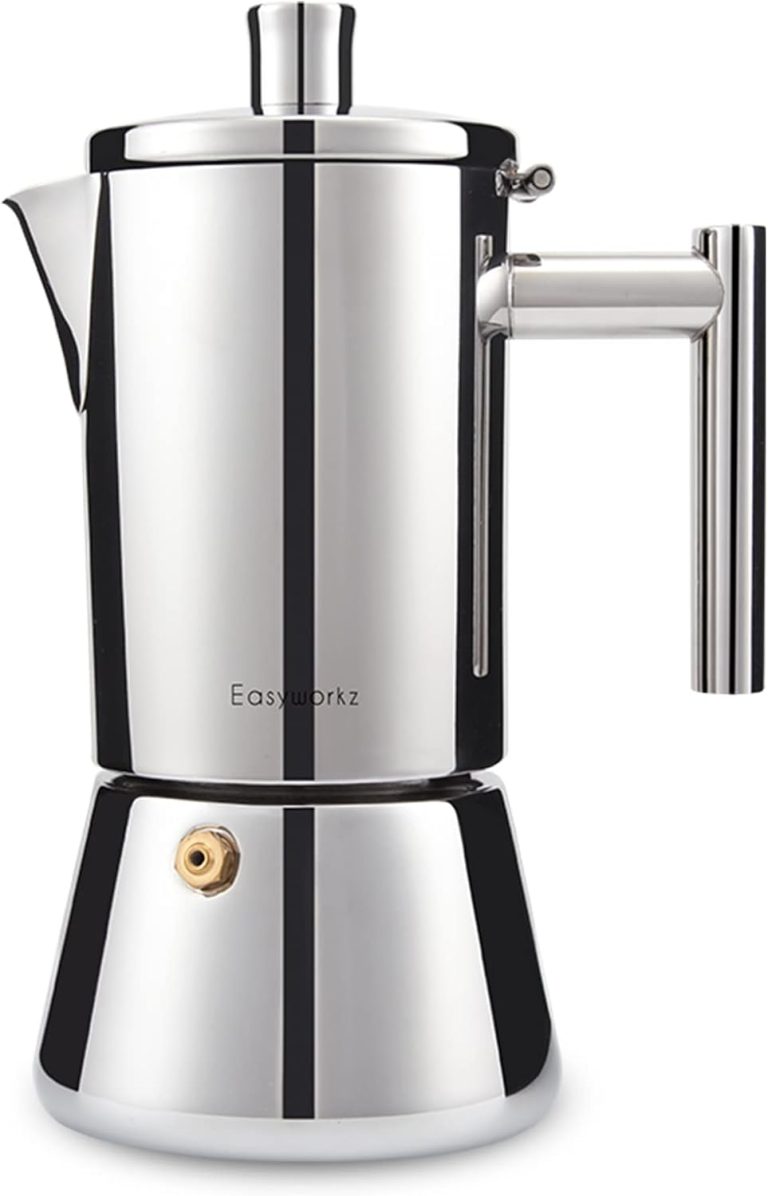 Easyworkz Diego Cafetière Expresso Italienne en Acier Inoxydable, 6 Tasses