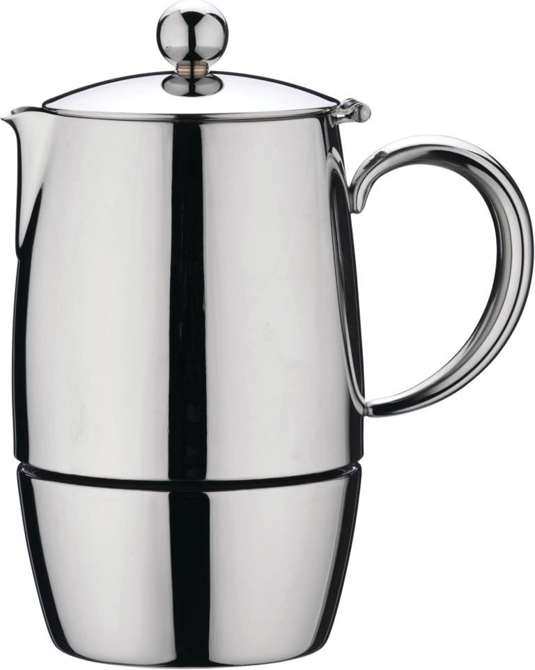 Bellux Café Stål Cafetière Italienne en Acier Inoxydable 18/10, 6 Tasses Expresso (annoncée 350 ml, 280 ml selon la fiche technique)