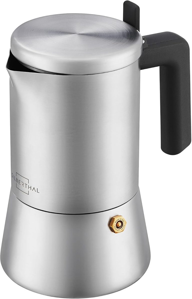 SILBERTHAL Cafetière Italienne Espresso Inox 300ml, 6 Tasses, Moka Express