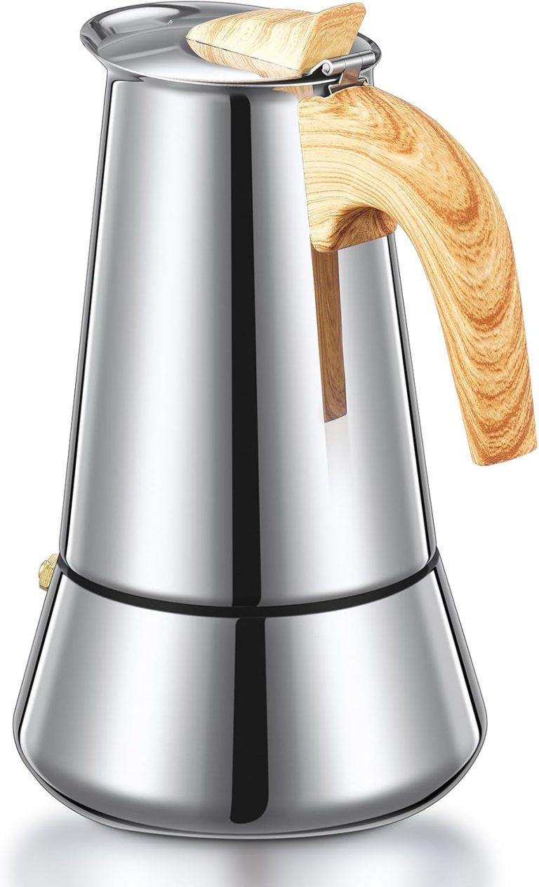 Yabano Cafetière Italienne Inox 6 Tasses, 350ml Moka Pot Compatible Induction